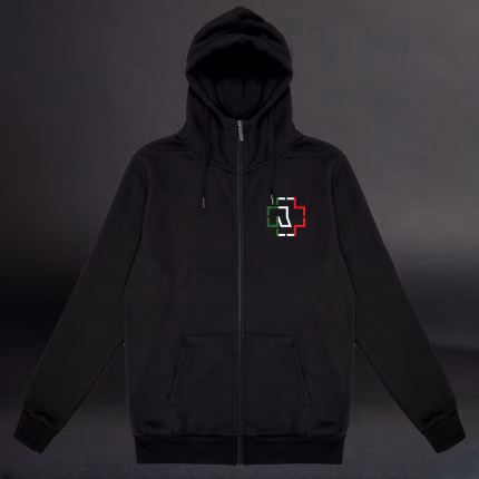 Rammstein “Live in Mexico City” Full Zip Hoodie featuring a bold Mexico City concert-inspired design and full-zip front.